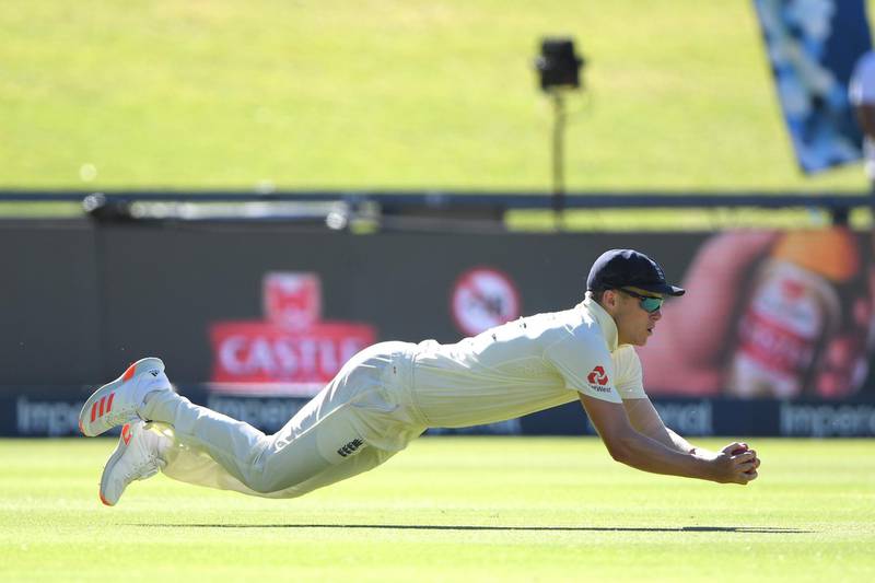 England fielder Sam Curran takes the catch to dismiss South Africa batsman Dwaine Pretorius. Getty