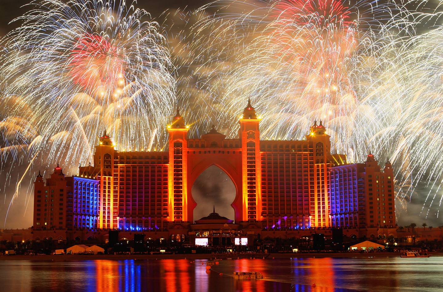 Fireworks over Atlantis, The Palm for New Year's Eve 2020. AFP
