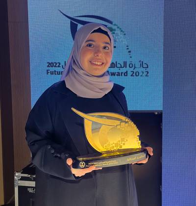 Rahaf Sabeh, 28, from Syria, won $10,000 for her idea to overhaul the emirate’s transportation infrastructure. Salam Al Amir / The National