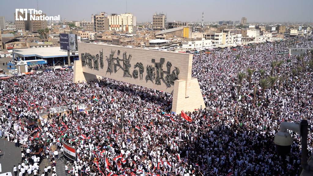 Protesters take part in anti-Israeli demonstration in Baghdad