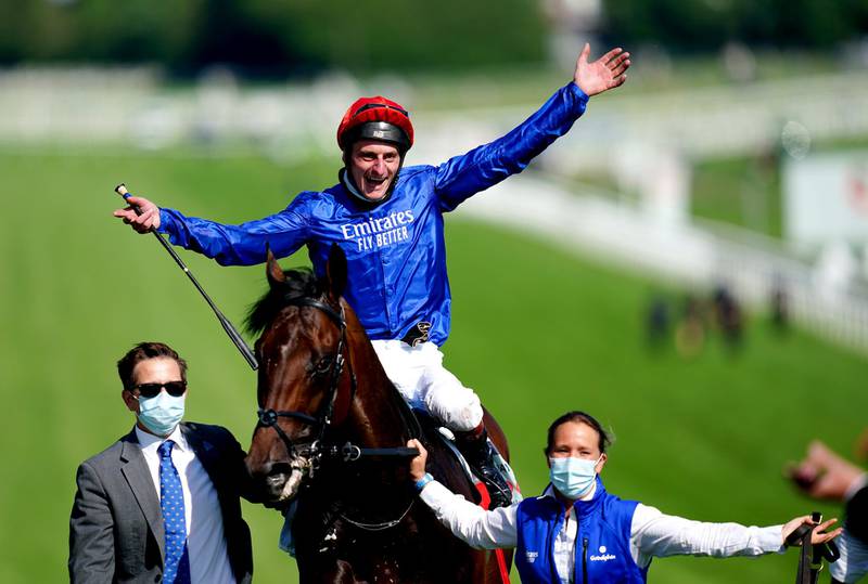 Adam Kirby celebrates after guiding Adayar to victory. Getty