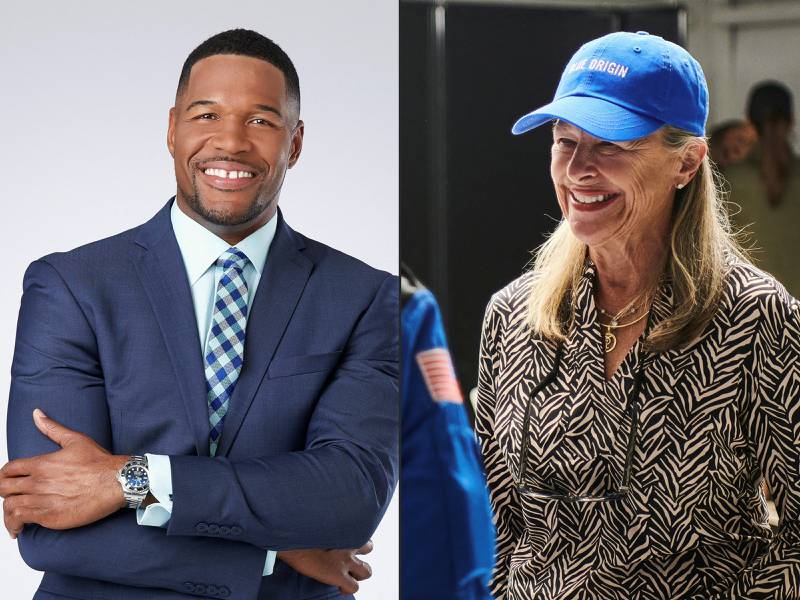'Good Morning America' co-anchor Michael Strahan and Laura Shepard Churchley, the eldest daughter of Nasa astronaut Alan Shepard, the first American to travel to space, are expected to launch on Saturday. AFP / Blue Origin