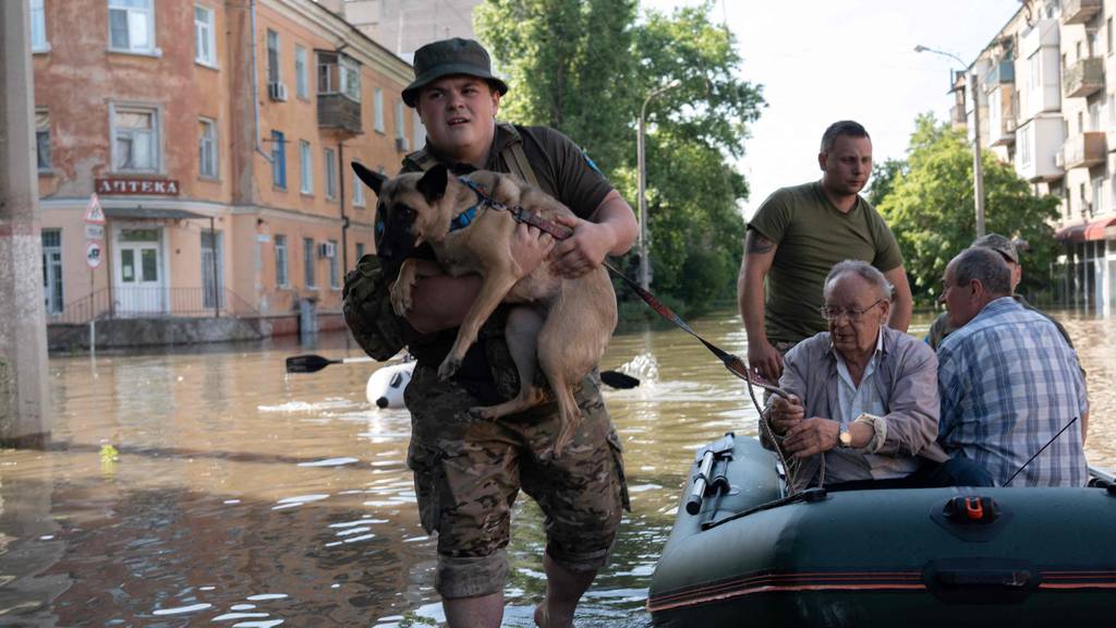 Aftermath of flooding in Ukraine's Kherson region