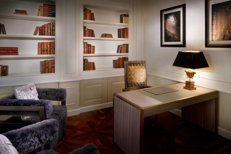 Imperial Suite library. Courtesy Palazzo Versace