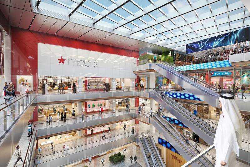 The interior of Macy's when Al Maryah Central mall opens by August 2018. Courtesy Gulf Related