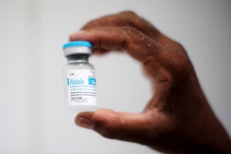 A sample of Cuba's Abdala vaccine. Photo: Reuters