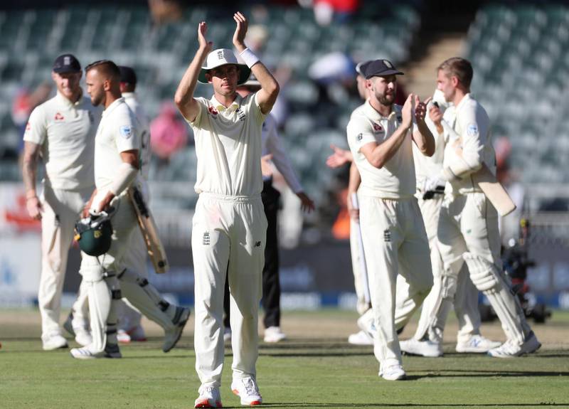 England's Stuart Broad celebrates winning the Test and series. Reuters