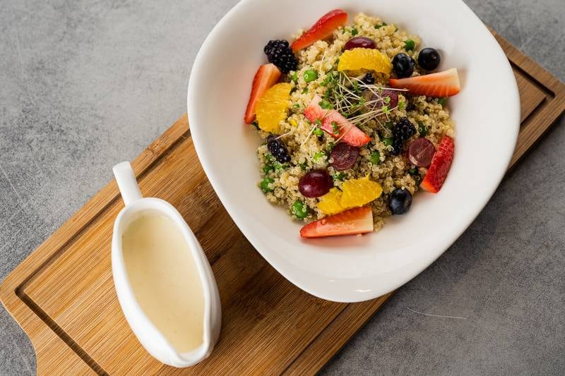 Quinoa Alla Frutta - one of the dishes from the gourmet children's menu.