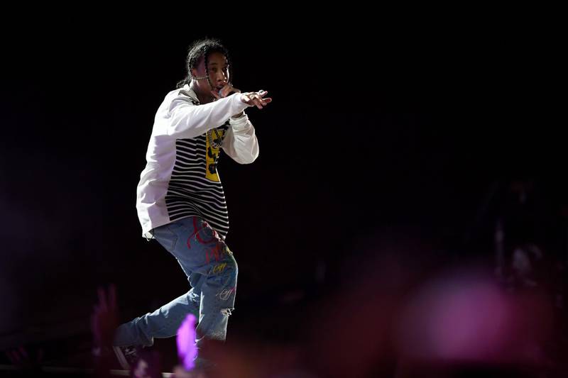 Tyga performs on stage. AFP