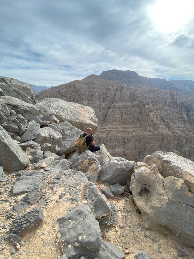 The Jebel Jais upper trail for hikers starts close to the mountain’s viewing deck. Photo: Talal Shehab