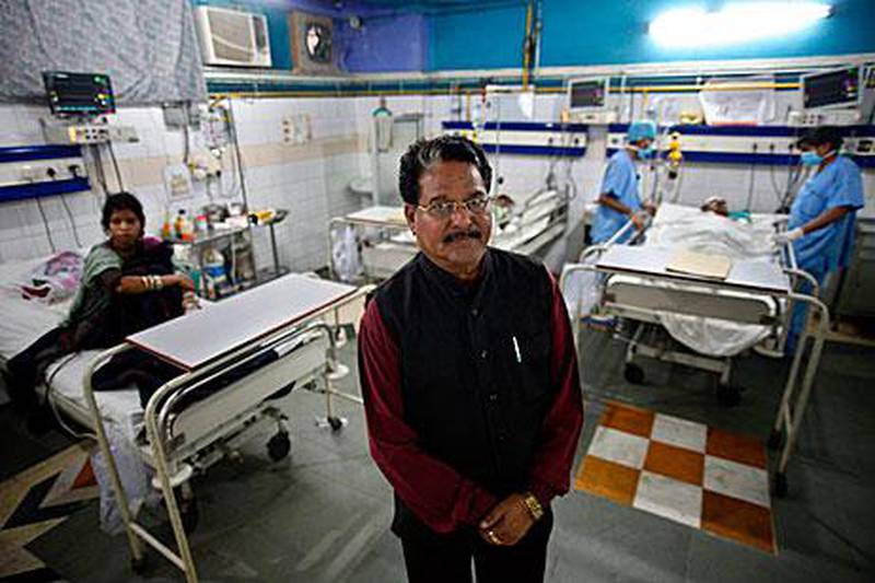 Hari Kishan Pippal visits his Heritage Hospital, one of the largest private medical facilities in the north Indian city of Agra.