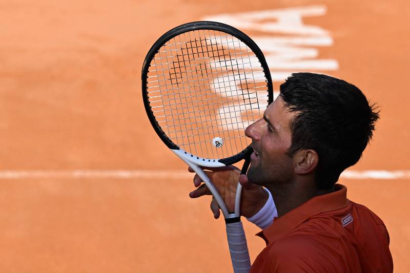 Novak Djokovic celebrates. AFP