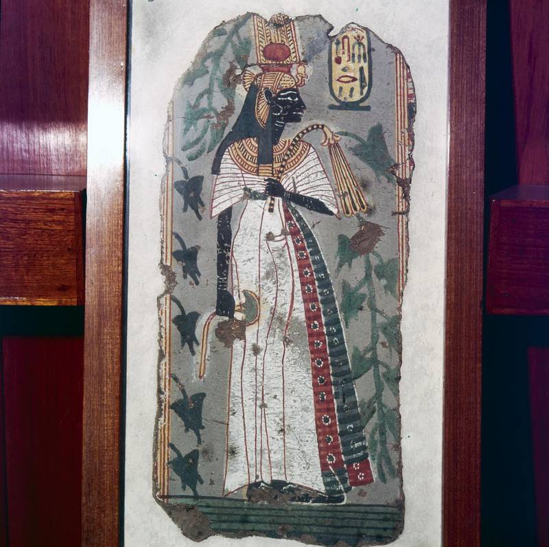 Ahmes-Nefertari, Wallpainting from a tomb of Thebes c1200BC. Ahmose-Nefertari of Ancient Egypt was the first Queen of the 18th Dynasty. She was mother of king Amenhotep I and may have served as his regent when he was young. Ahmose-Nefertari was deified after her death. British MuseumArtist Unknown. (Photo by CM Dixon/Heritage Images/Getty Images)