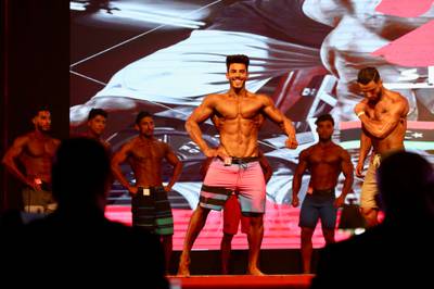 Bodybuilders compete in the first IFBB pro qualifier of the Ashore Classic Pro Libya, in Tripoli. AFP