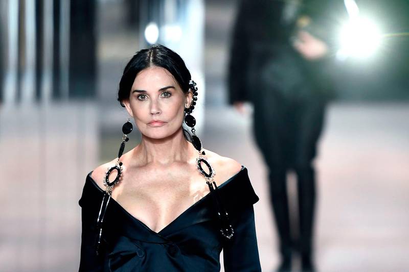 Demi Moore walks during the Fendi spring / summer 2021 show during Paris Haute Couture Week on January 27. AFP
