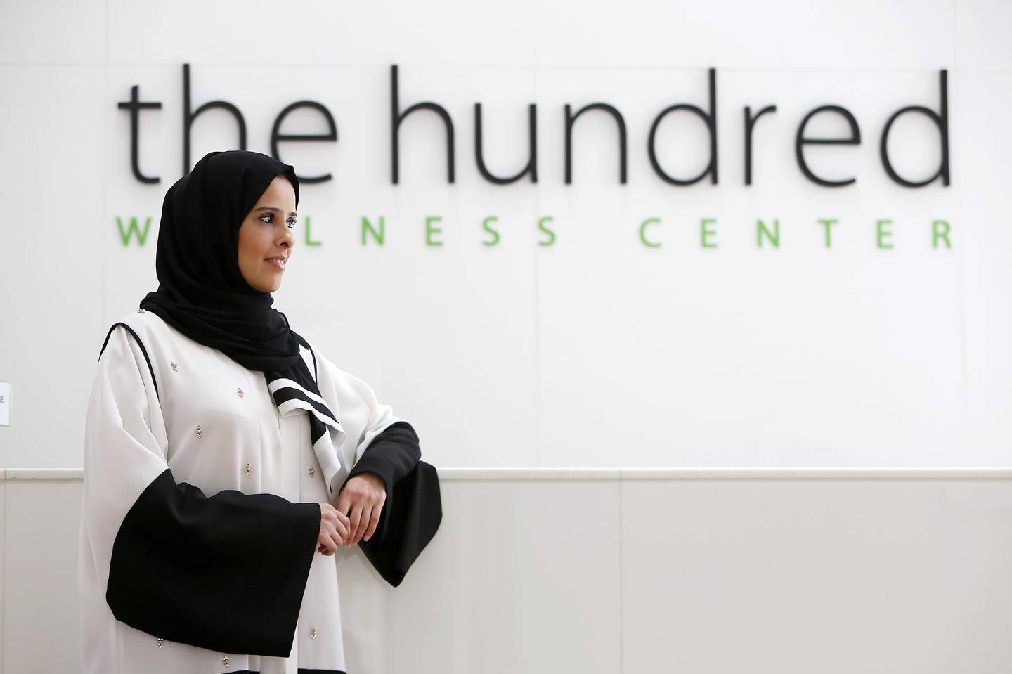 DUBAI , UNITED ARAB EMIRATES – July 6 , 2015 : Asma Hilal Lootah , Founder of the Hundred Wellness Centre at the Jumeirah in Dubai. ( Pawan Singh / The National ) For News. Story by Caline Malek *** Local Caption ***  PS0607- ASMA HILAL09.jpg