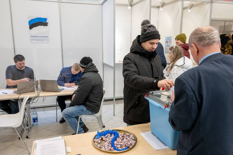 Estonian voters cast their ballots on Sunday