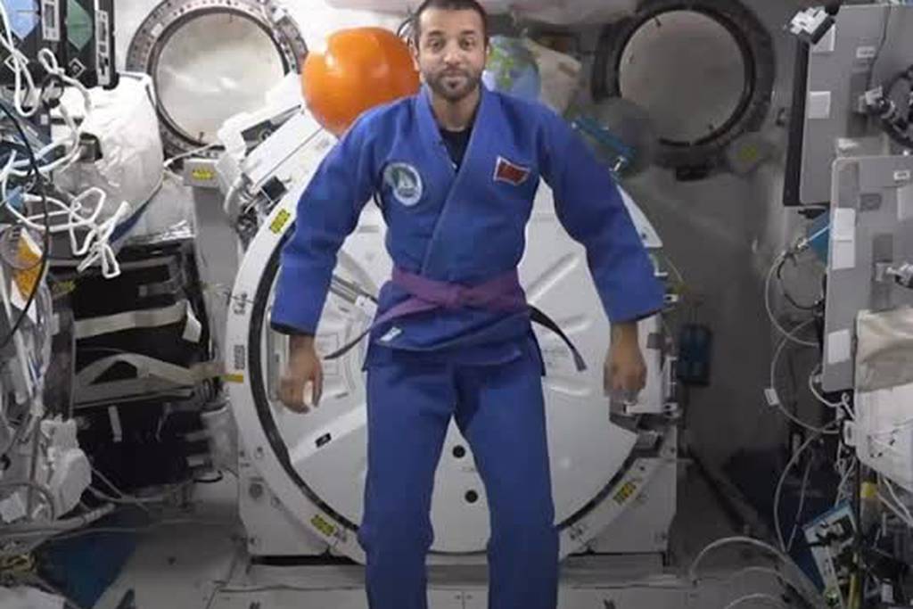 UAE astronaut Sultan Al Neyadi wears jiu-jitsu kimono in space