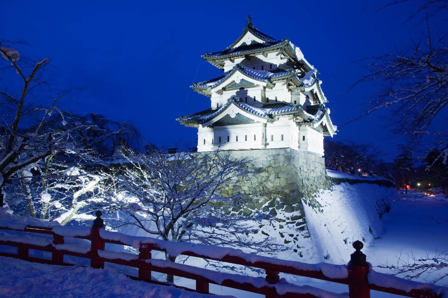 Hirosaki castle in winter. Getty Images