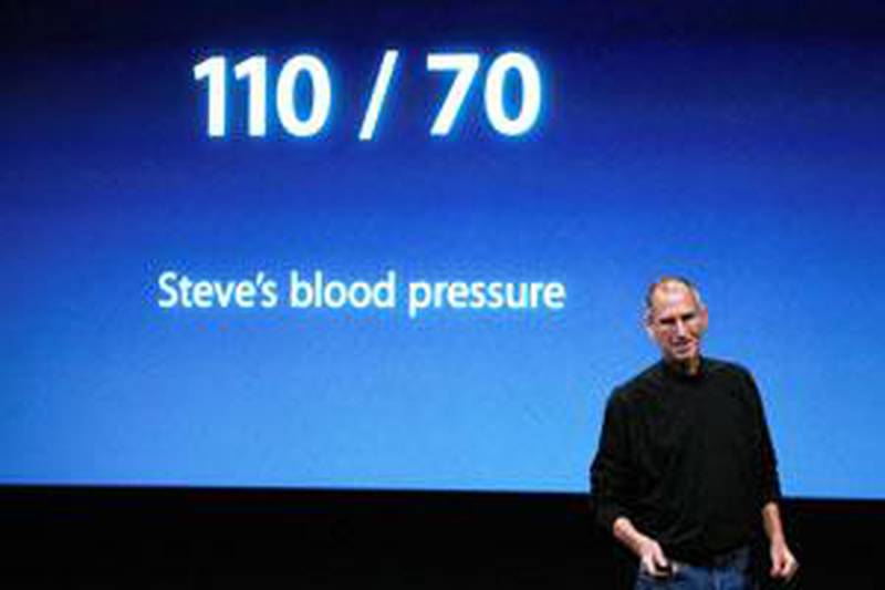 Steve Jobs not only has excellent blood pressure but is in a minority of pancreatic cancer sufferers to survive five years after diagnosis.