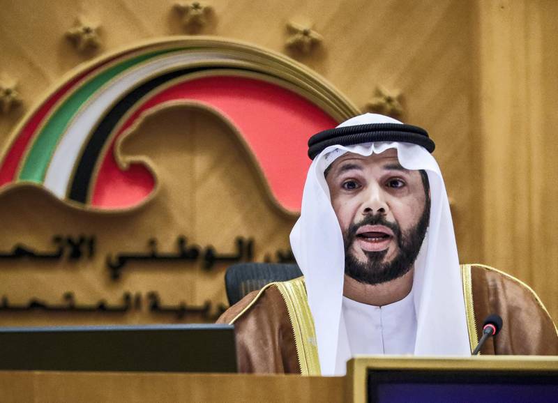 Abu Dhabi, UAE.  March, 13,  2018.  FNC Monthly meeting.  Marwan bin Ghalita, Deputy Speaker FNC.
Victor Besa / The National
National
Reporter:  Haneen Dajani