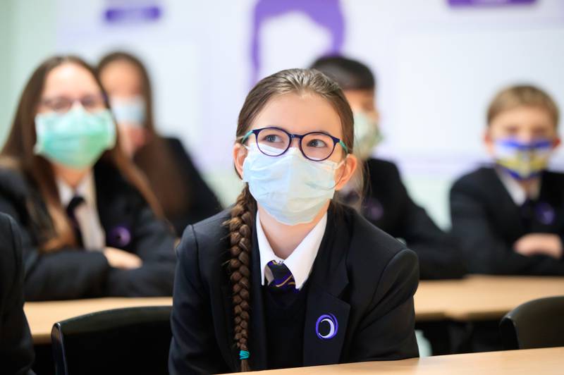 File photo: Children wearing facemasks during a lesson at Outwood Academy in Woodlands, Doncaster in Yorkshire. Mask-wearing for pupils could return to schools under contingency plans to keep coronavirus at bay in the classroom over winter. Issue date: Thursday October 7, 2021. PA