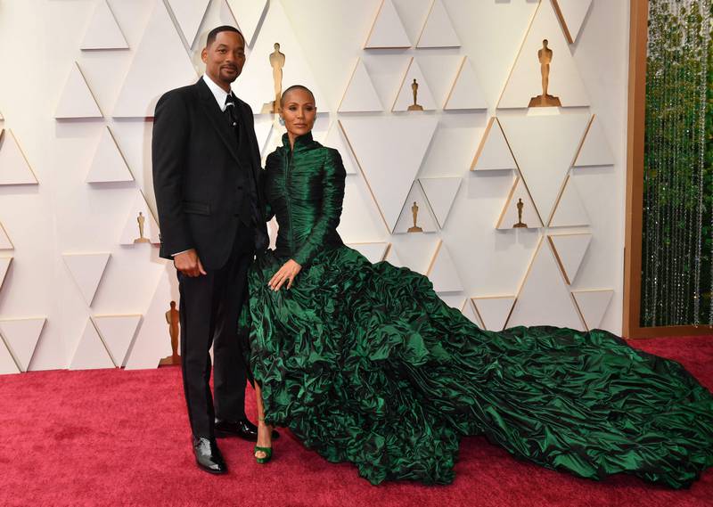Will Smith and Jada Pinkett Smith arrive at the 94th Academy Awards in Hollywood, California. AFP