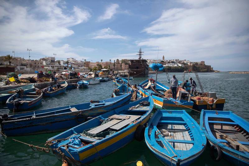 Fishermen moor their boats during a state of emergency and home confinement orders in Rabat, Morocco. AP Photo
