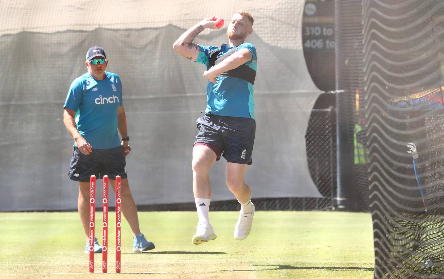 Ben Stokes during a nets session at the Adelaide Oval. PA