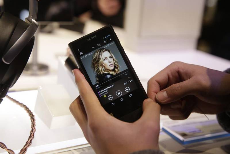 A Sony Walkman on display at a company booth at an electronics show in Las Vegas. AP