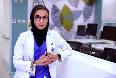 Abu Dhabi, United Arab Emirates, March 26, 2020.   Photo project - Unsung heroes of the UAE.Name:  Dr. Fatema Al KaabiAge:  Profession:  DoctorNationality:  EmiratiVictor Besa / The NationalSection:  NA