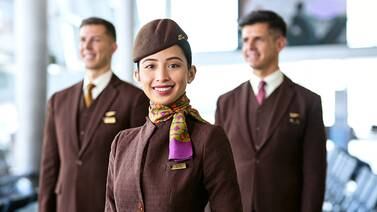 Camile Barcenas, a cabin crew member at Etihad Airways, is one of 10 seasoned fliers who share their advice with The National. Photo: Etihad Airways