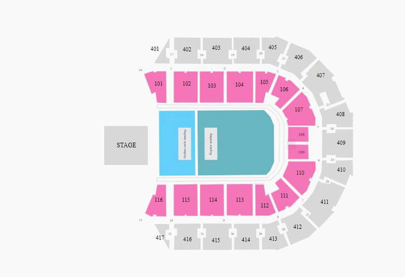 Seating plan at the Coca-Cola Arena.
