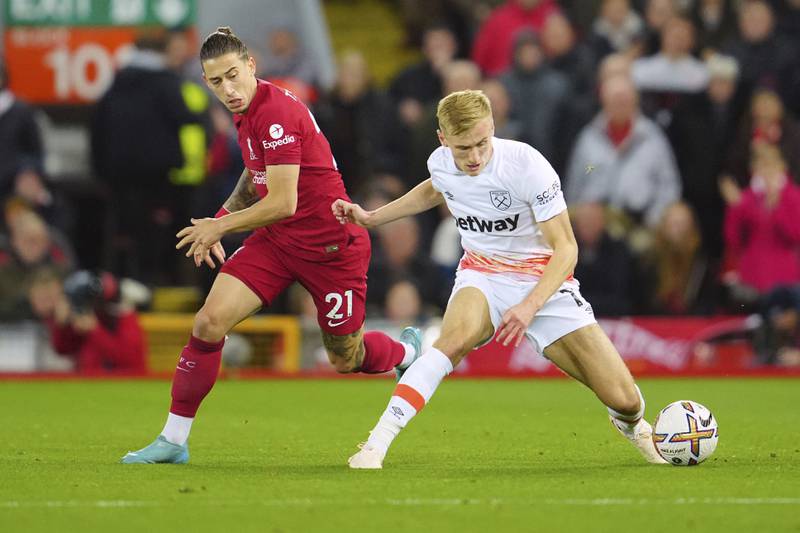 Flynn Downes - 6. The 23-year-old made his first Premier League start. He struggled to get into the game in the first half but was improving steadily until he was replaced by Antonio in the 74th minute. Getty
