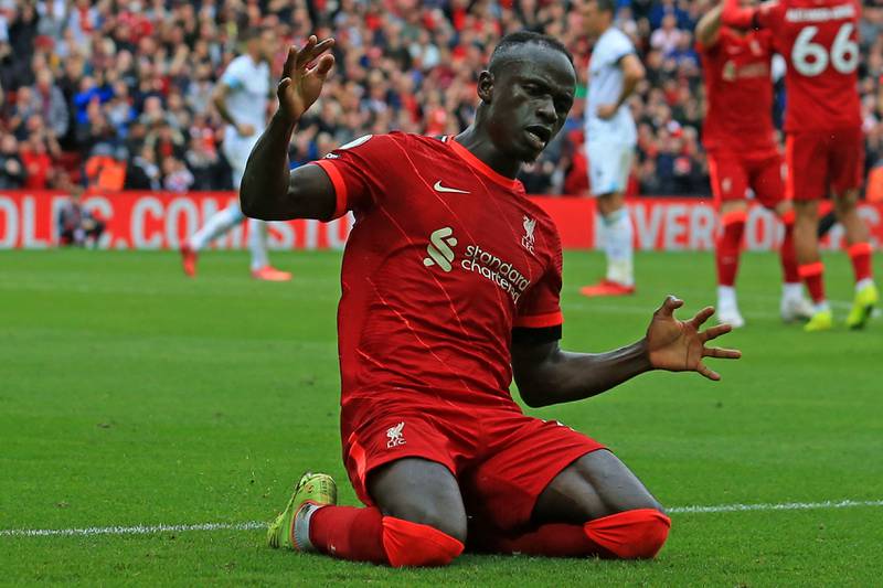 Sadio Mane celebrates after scoring Liverpool's second goal in their 2-0 Premier League win over Burnley on Saturday, August 21. AFP