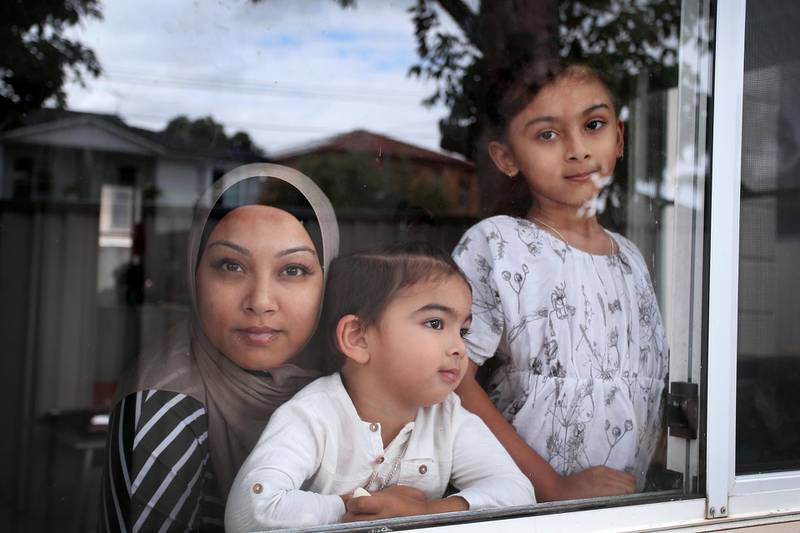Niina Kaydee is isolating at home with children Amelia, 6, and Daniel, 3, in Sydney, Australia. Getty