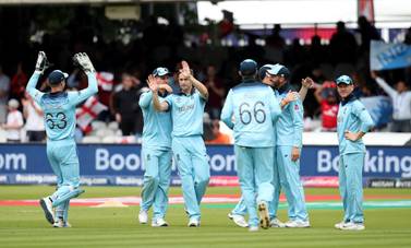 England have restricted New Zealand to 241-8 in the final of the Cricket World Cup at Lord's. Peter Cziborra / Reuters