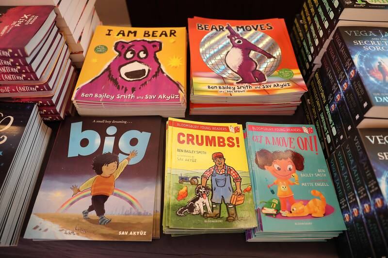 Children's books on sale at the festival.