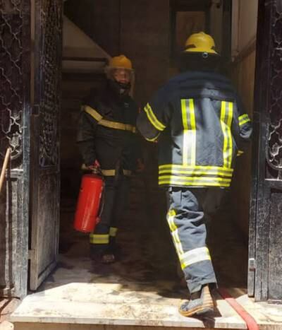Firefighters enter the church building. Photo: Ministry of the Interior