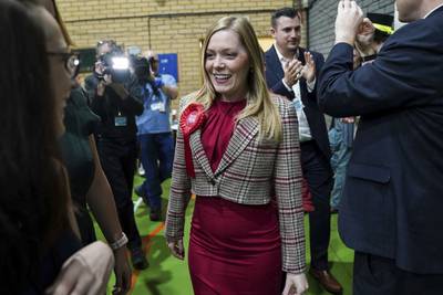 Ms Edwards arrives for the Tamworth by-election count. AP