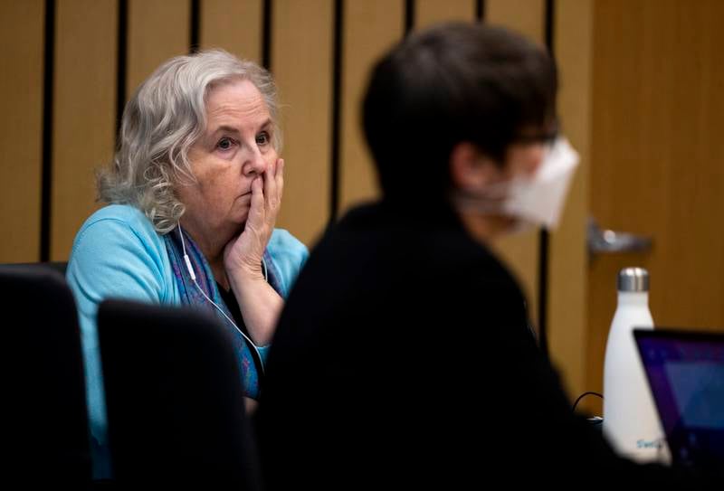 Romance writer Nancy Crampton Brophy appears in court in Portland, Oregon. AP