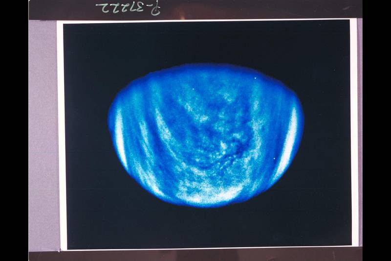 This photo of Venus was taken by the Galileo spacecraft.