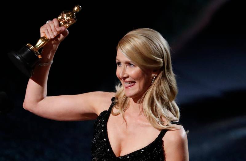 Laura Dern wins the Oscar for Best Supporting Actress in "Marriage Story". Reuters