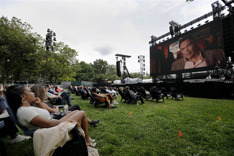 Moviegoers watch 'In The Heights'. EPA