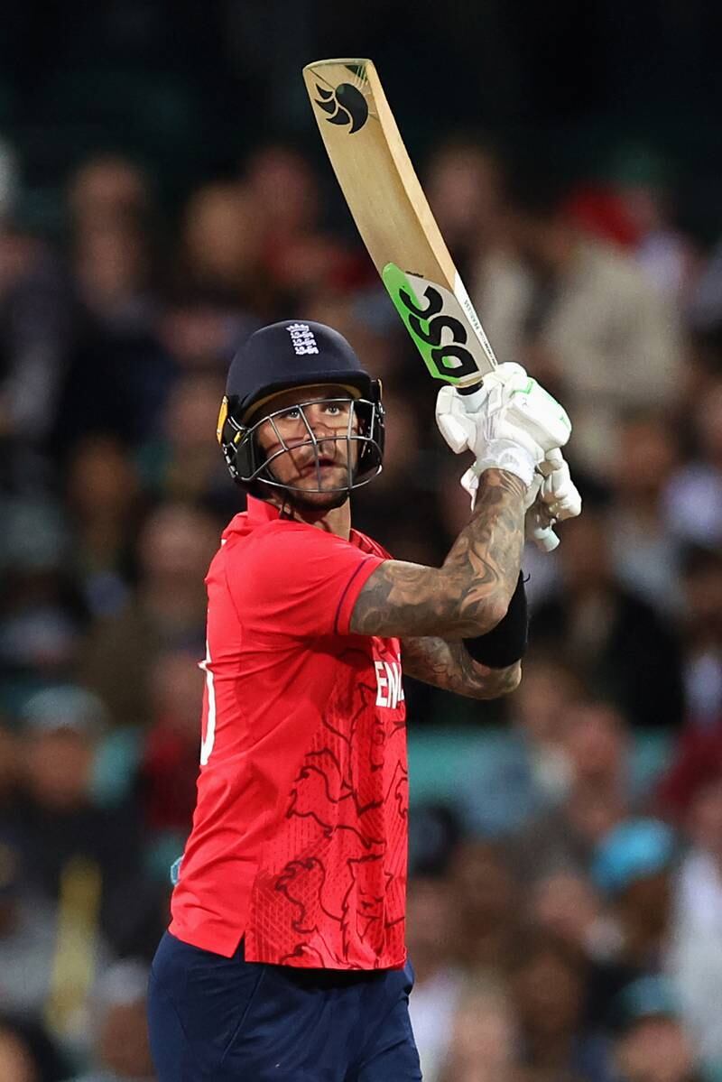 Alex Hales top-scored for England. Getty