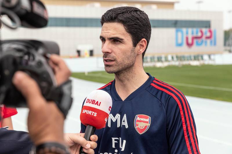 DUBAI, UNITED ARAB EMIRATES. 10 FEBRUARY 2020. Mikel Arteta Amatriain is a Spanish professional football coach and former player. He is currently the head coach at Premier League club Arsenal. (Photo: Antonie Robertson/The National) Journalist: John McAuley. Section: Sport.