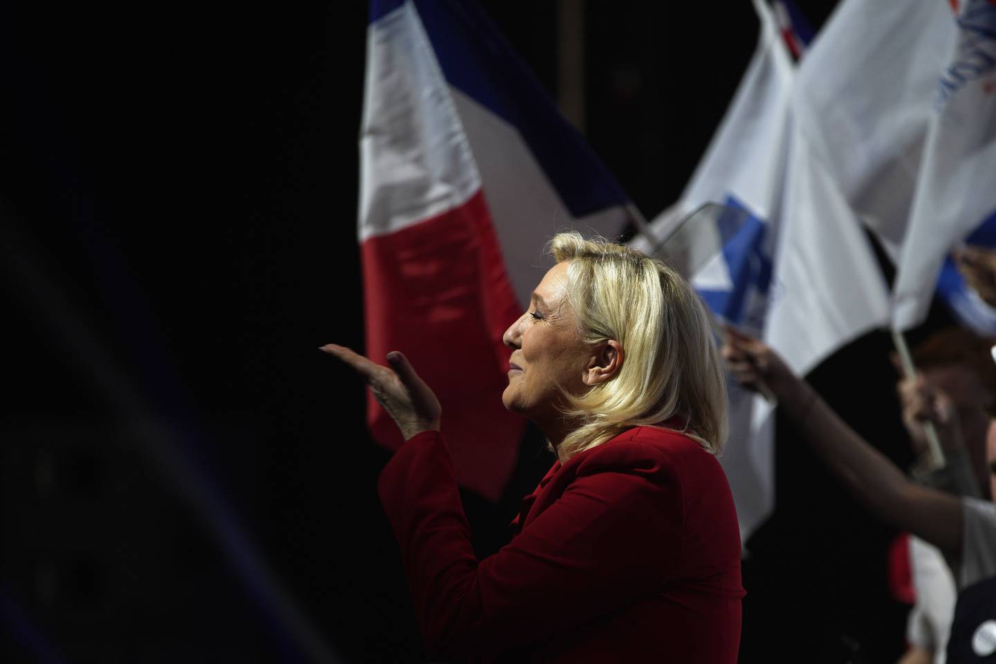 Far-right candidate Marine Le Pen has toned down her nativist platform and focused instead on the economy. AP