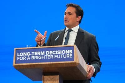 Minister for Veterans' Affairs Johnny Mercer on the final day of the conference. Getty Images