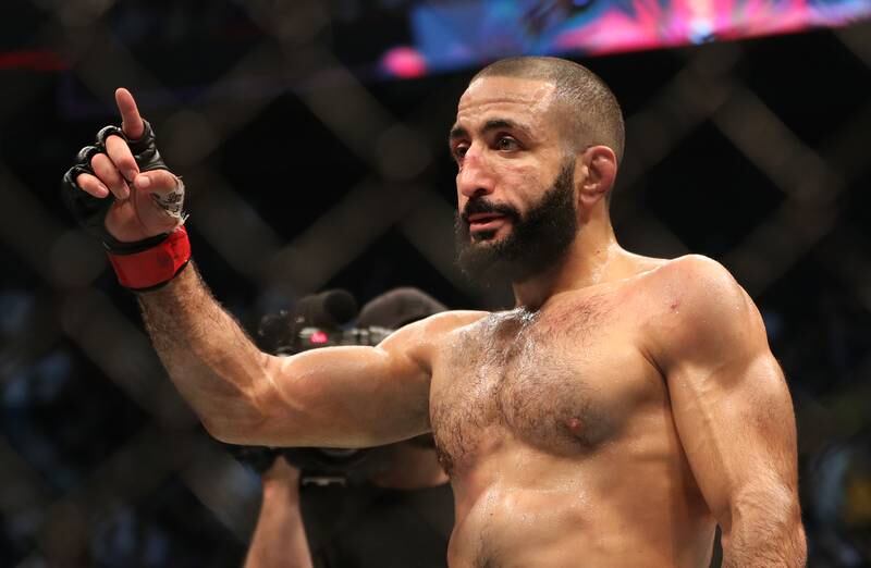 Belal Muhammad following his victory over Sean Brady at UFC 280 in Abu Dhabi on October 22, 2022. Chris Whiteoak / The National