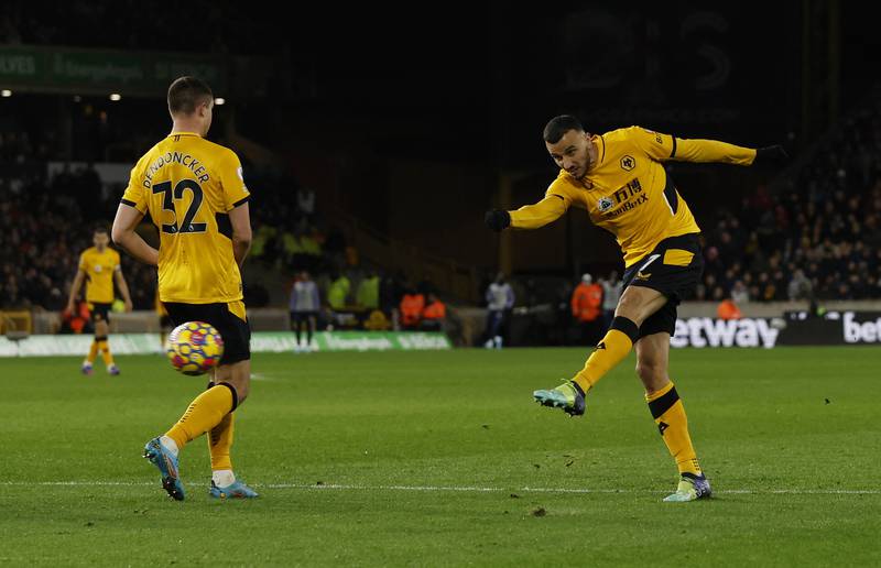 Romain Saiss - 7: Back from Africa Cup of Nations duty, the Moroccan was booked for a nasty challenge from behind on Odegaard. Had powerful shot palmed over bar by Ramsdale as Wolves chased equaliser. Reuters